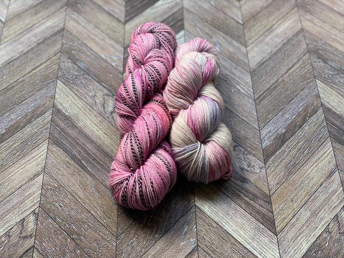 Combo 6824d- Sock Marl and Suri Silk Fluff - 837yds 150g, 2-colour